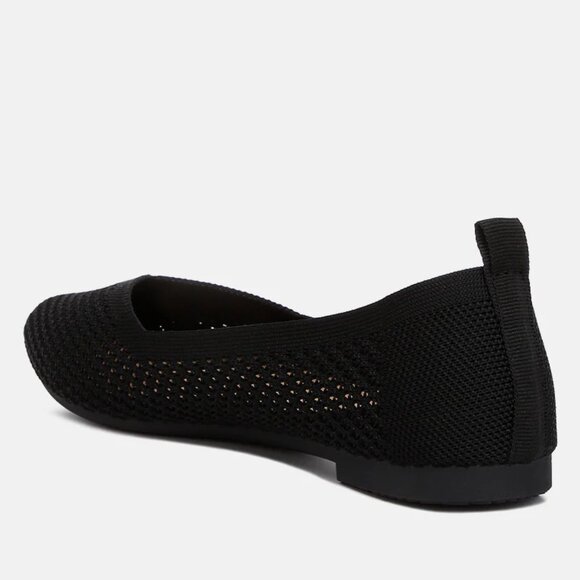 London Rag Selaris Black Fly Knit Slip On Ballerinas/NIB/9 - Picture 3 of 10